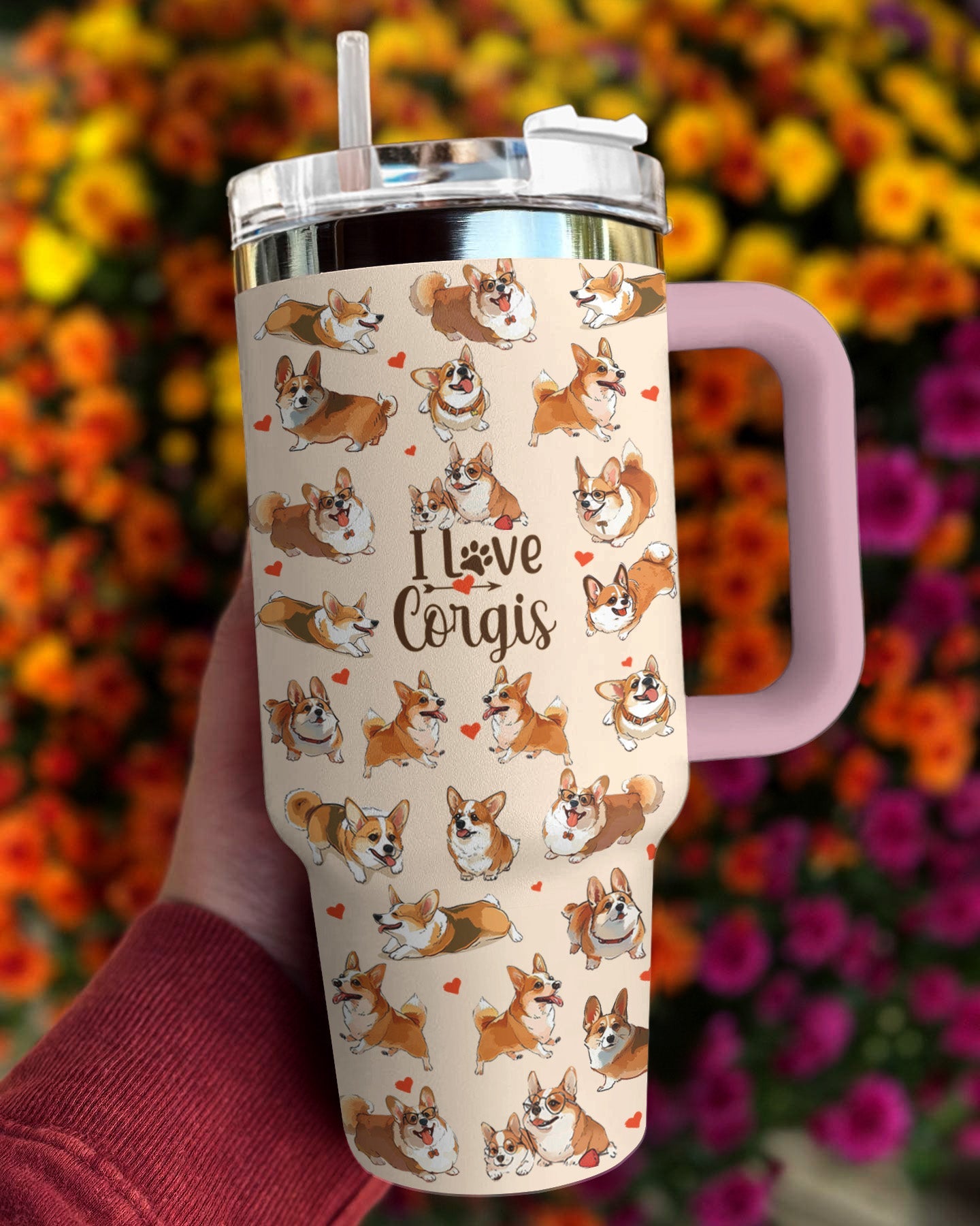 Corgi 40 Oz Shinefulβ’ Tumbler Love Corgis Mn8 Pink 40Oz