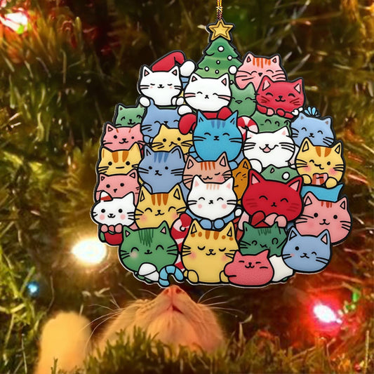 Shineful 2D Acrylic Ornament Cuteness Overload Cats Christmas