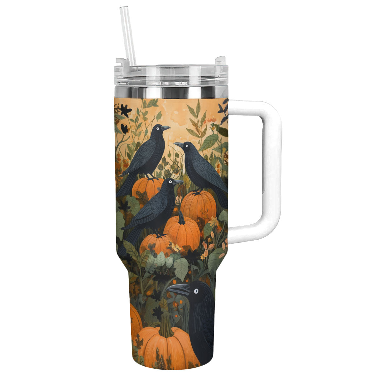 Shineful Tumbler Crow and Pumpkins Halloween