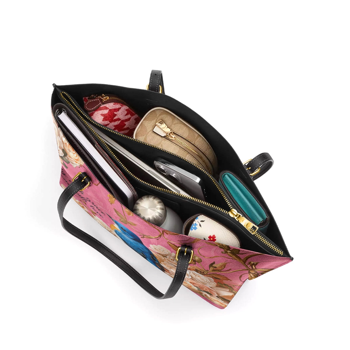 Shineful Leather Tote Bag - Bluebird Elegance