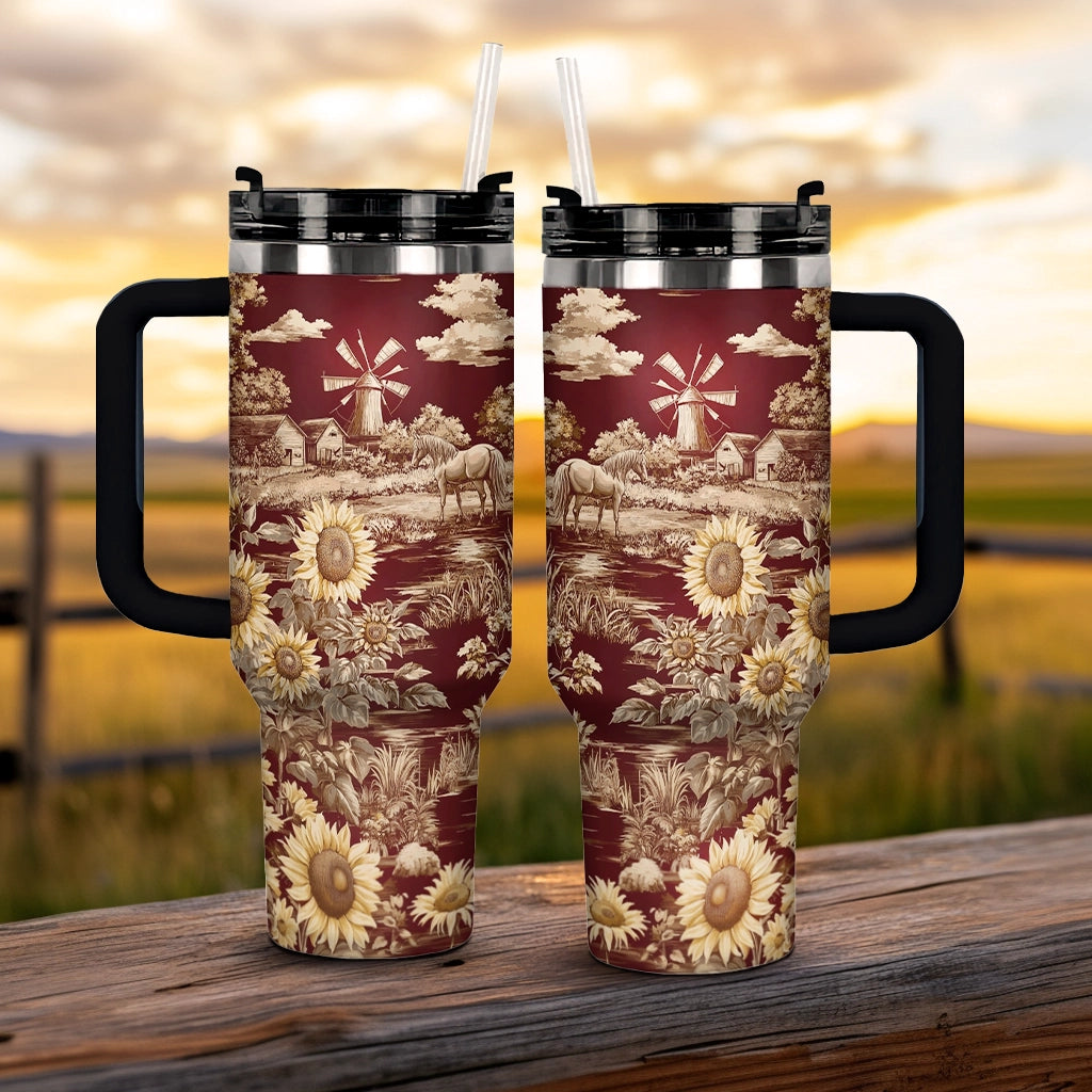 Shineful Tumbler Texas Sunflower - Heart of the Lone Star Fields