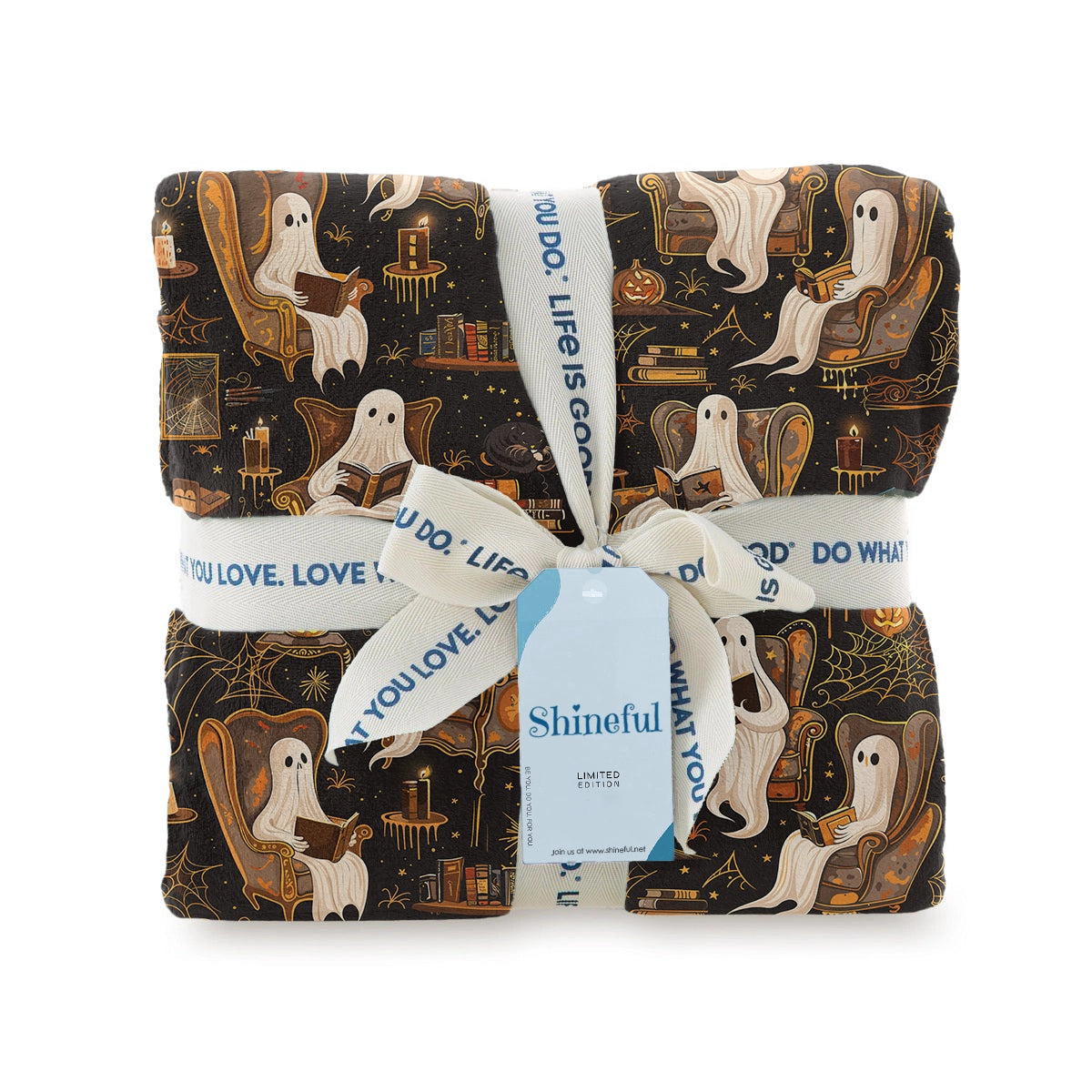Shineful Fleece Blanket Halloween Ghostly Book Club