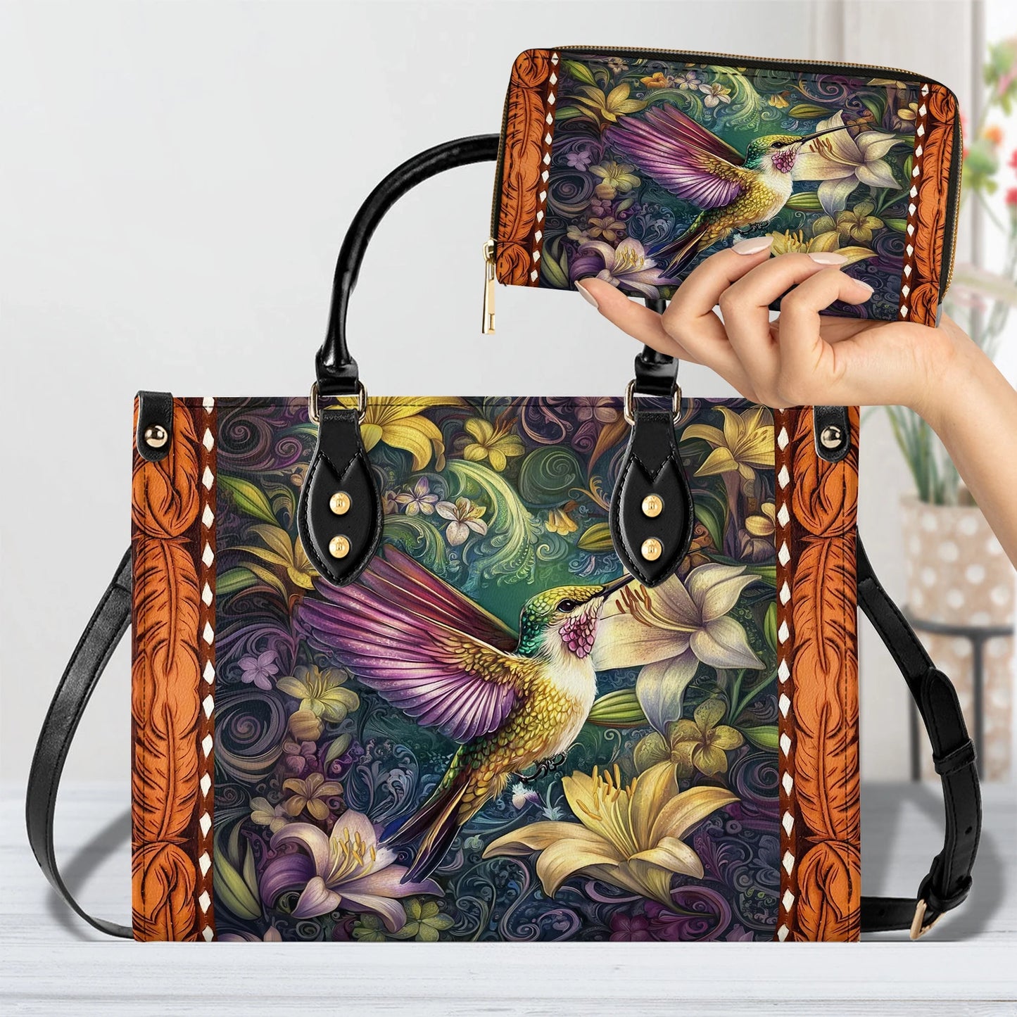 Shineful Garden Whirl Leather Bag