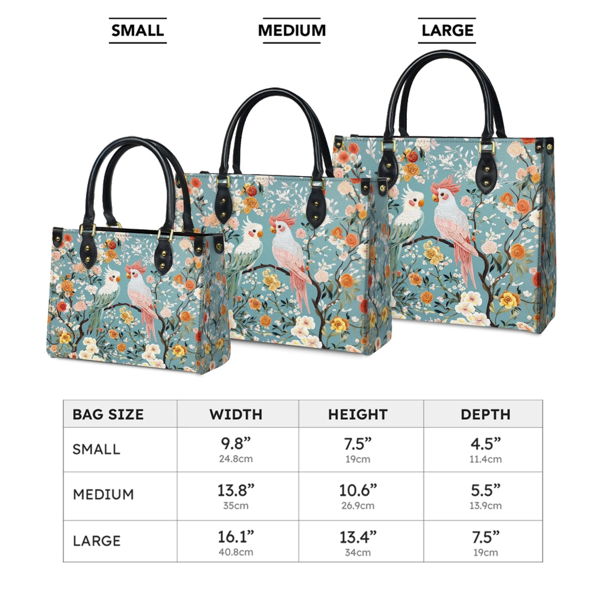 Shineful Leather Bag Floral Rosy Cockatoo