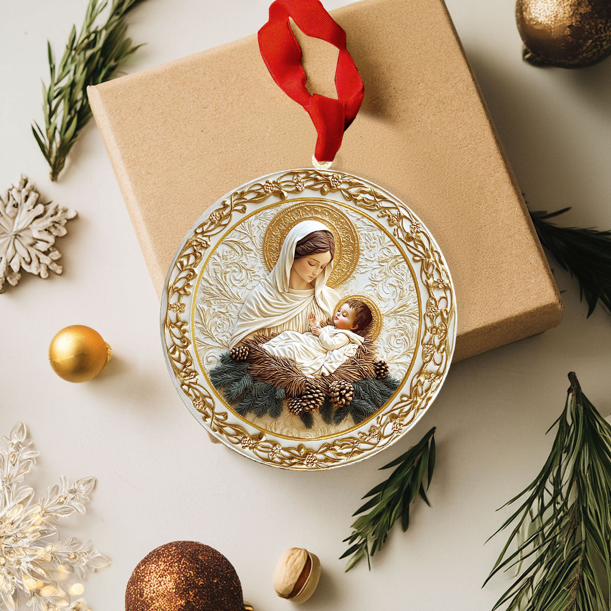 Shineful 2D Acrylic Ornament - Mother’s Embrace: Mary & Jesus