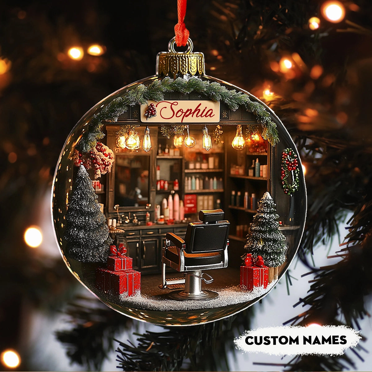 Shineful 2D Acrylic Ornament Personalized  Holiday Salon Charm