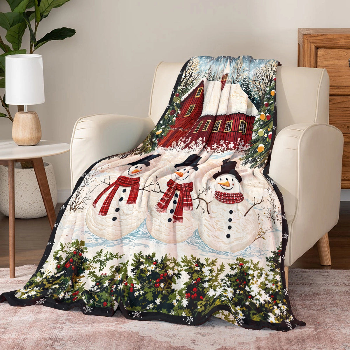 Shineful Fleece Blanket Country Christmas Charm
