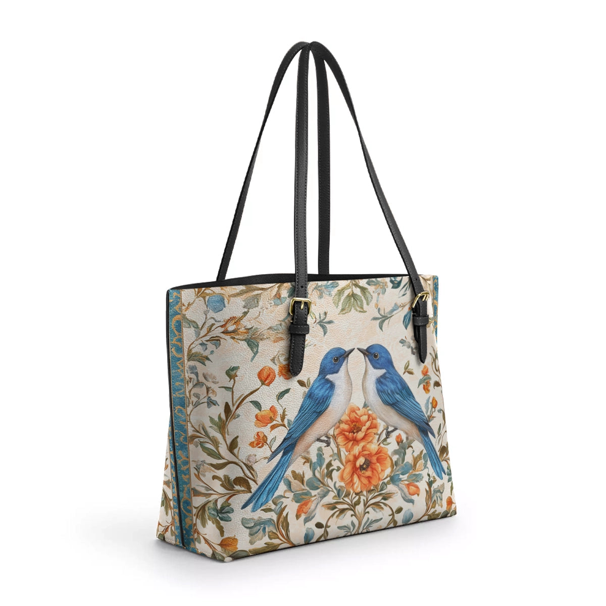 Shineful Leather Tote Bag - Bluebird Affection