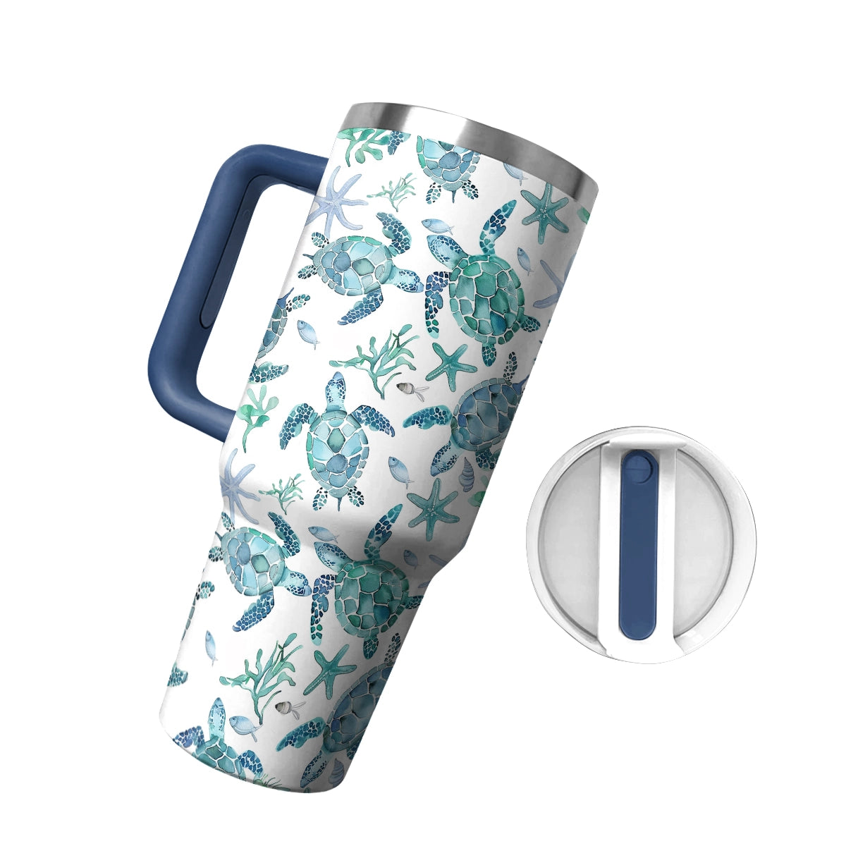 Shineful Tumbler Sea Turtle Blue Flow