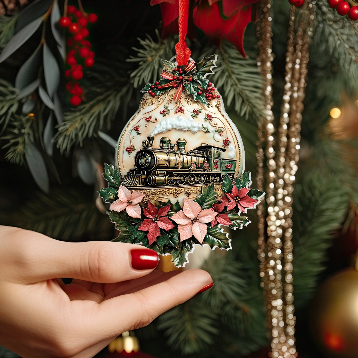 Shineful 2D Acrylic Ornament - Vintage Christmas Train
