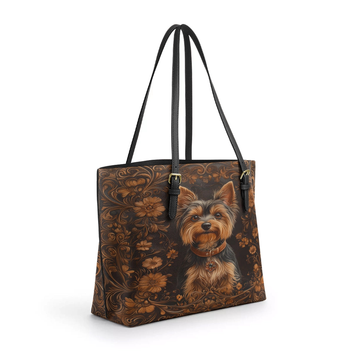 Shineful Leather Tote Bag Timeless Yorkie Charm
