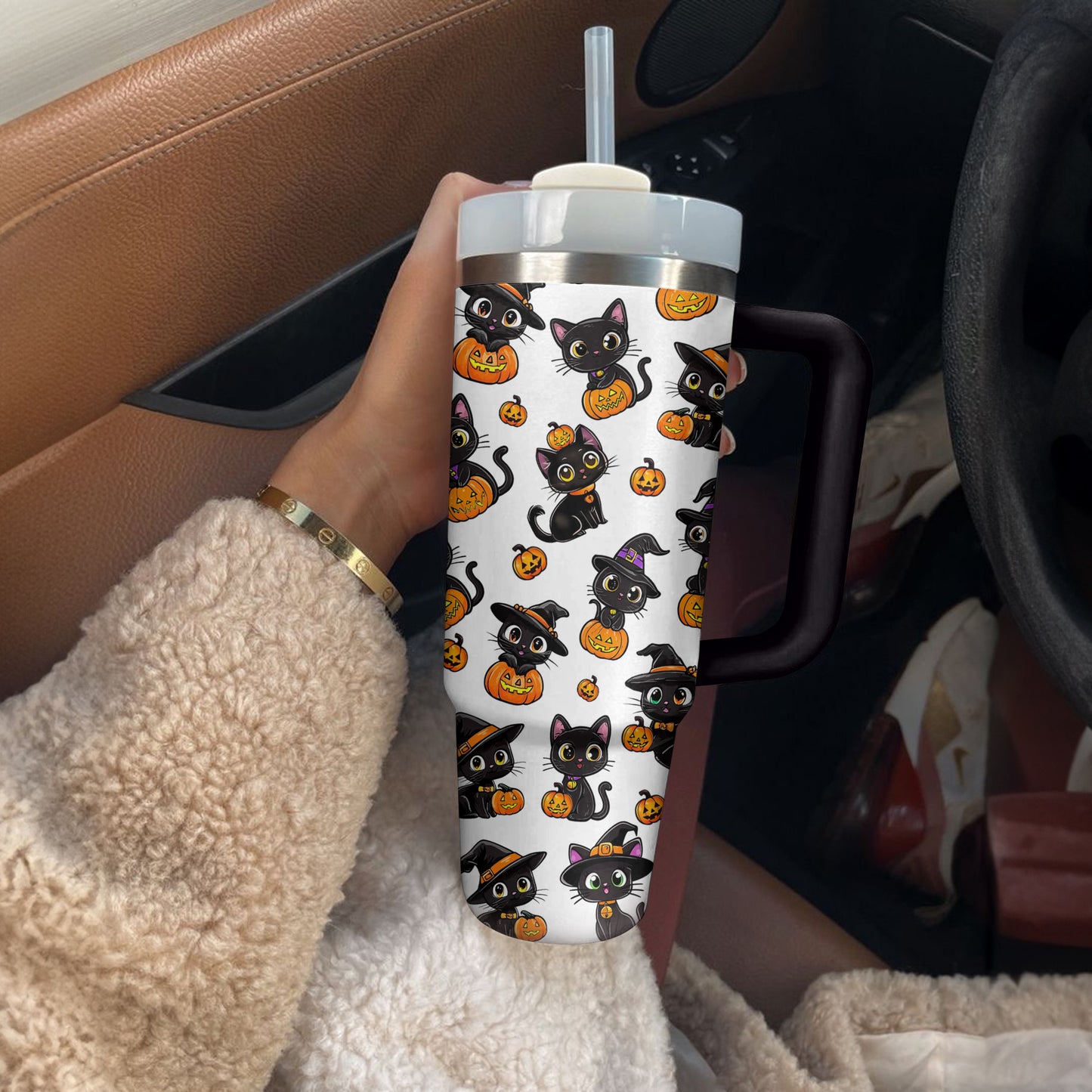 Shineful Tumbler Black Witch Cat