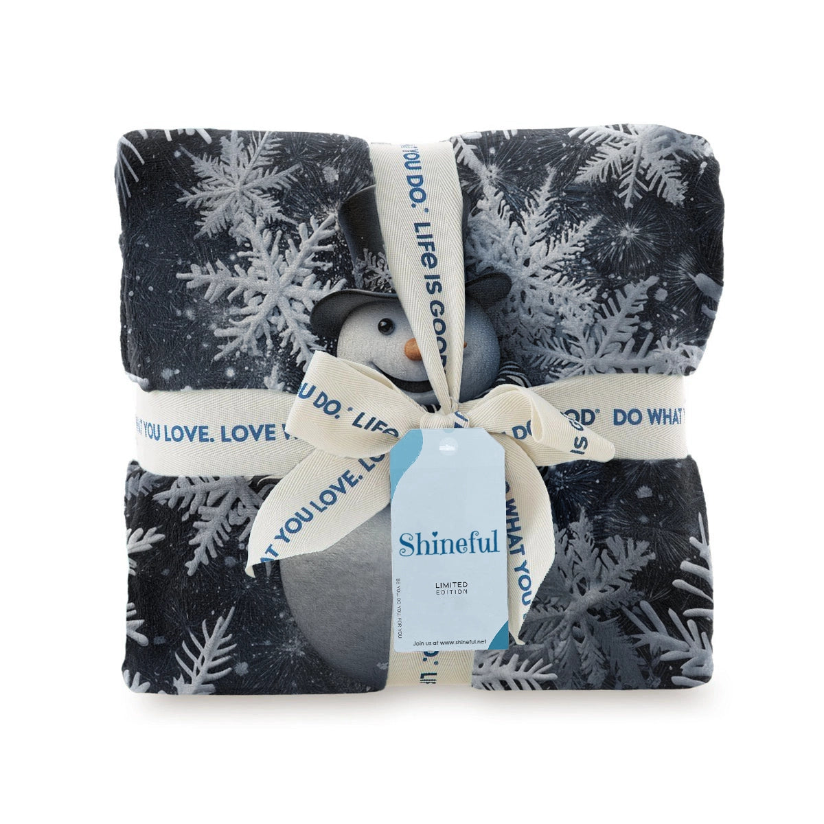 Shineful Fleece Blanket Frosty Elegance Snowman