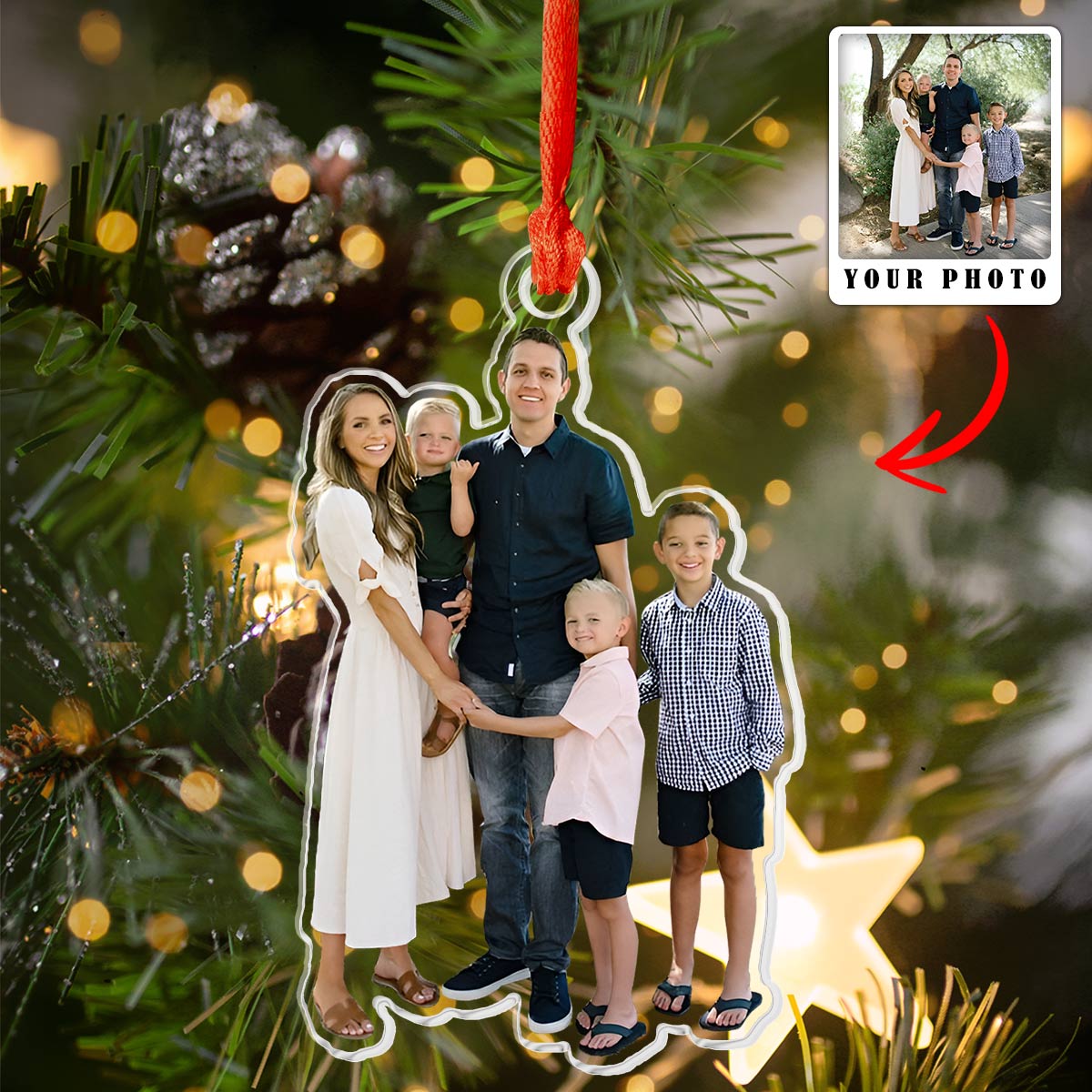 Shineful Decoration Ornaments Family Personalized Upload Photos