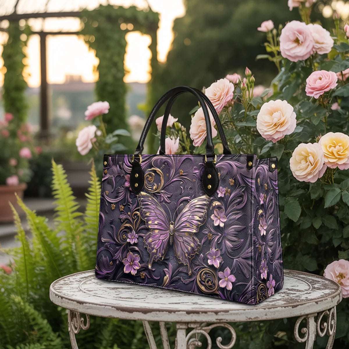 Shineful Leather Bag Midnight Bloom