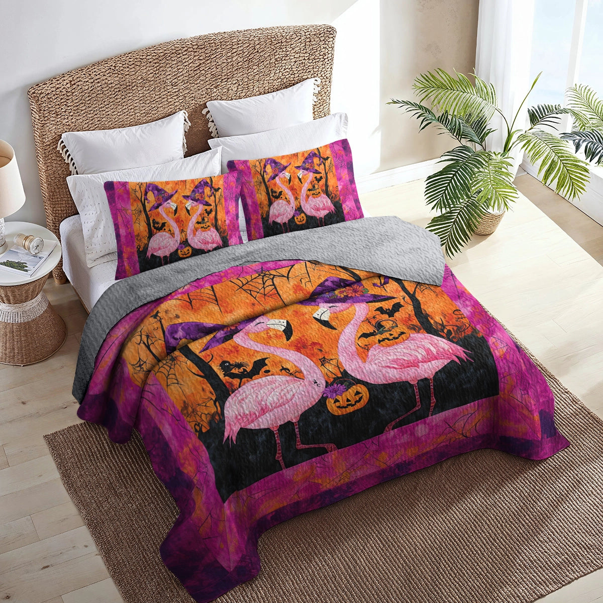 Shineful All Season Quilt 3-Piece Set Flamingo’s Bewitched Dream