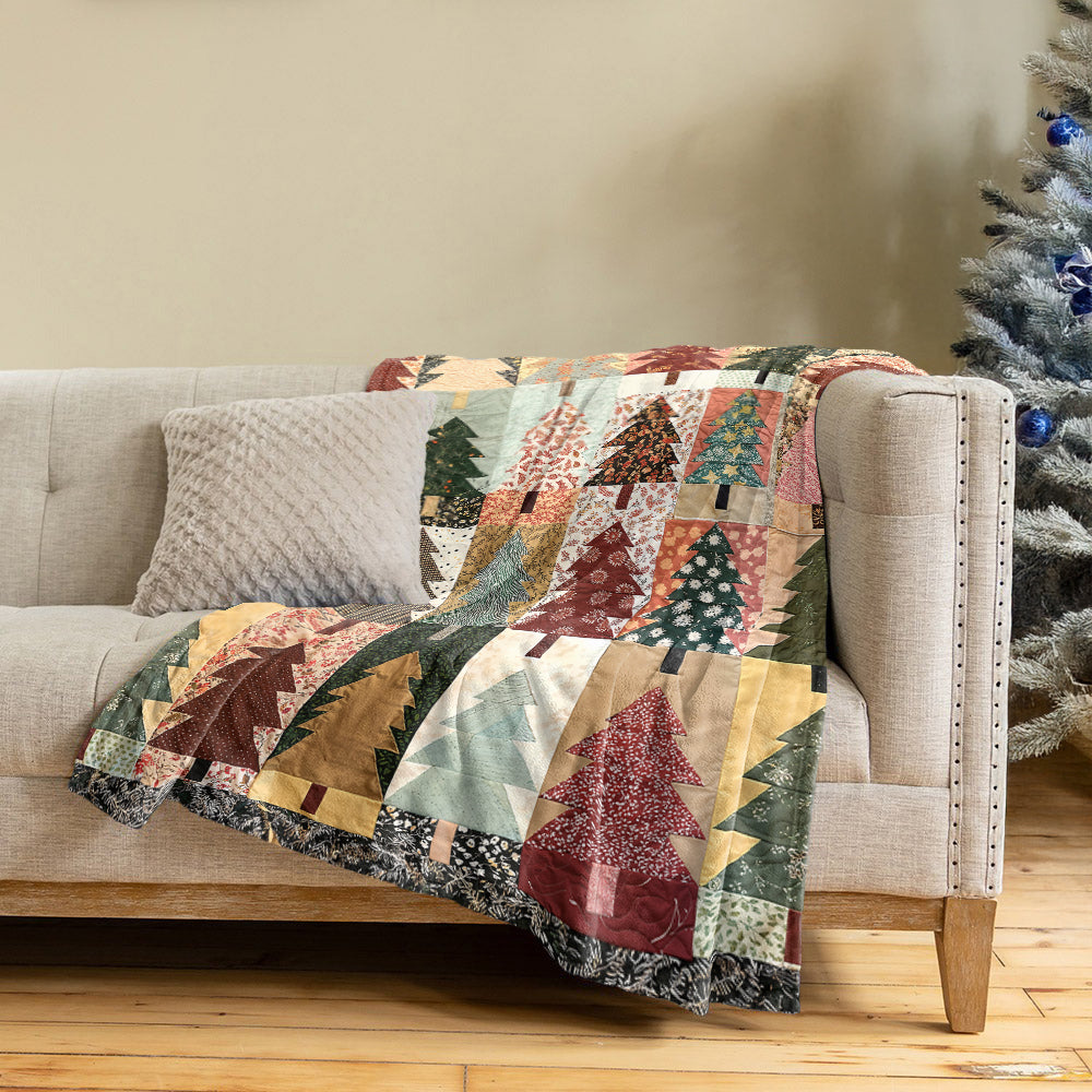 Shineful Fleece Blanket Festive Christmas Pine