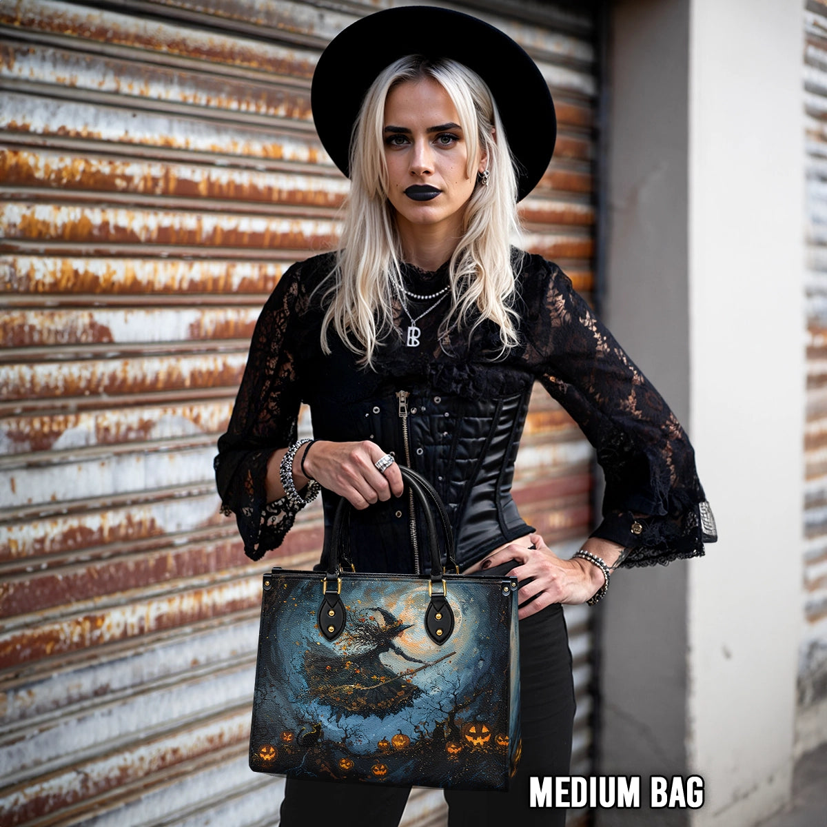 Shineful Leather Bag Charmed Nightfall
