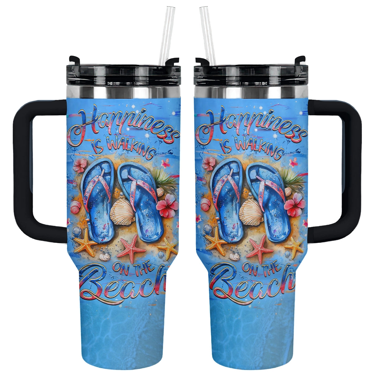Shineful Tumbler Happiness On The Beach