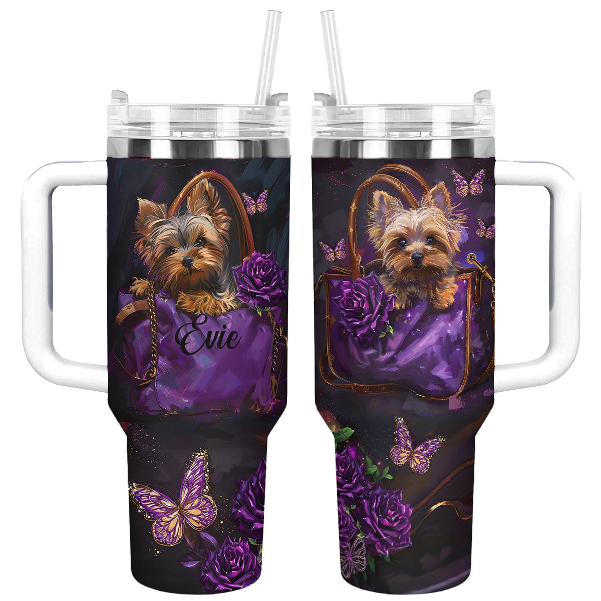 Shineful Personalized Tumbler Elegant Yorkie
