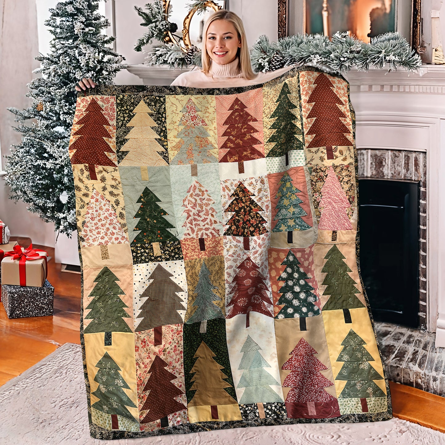Shineful Fleece Blanket Festive Christmas Pine