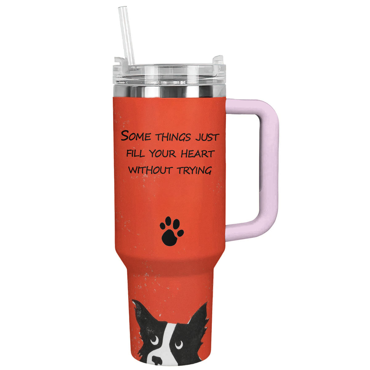 Dog 40 Oz Shineful™ Tumbler Fill Your Heart Lk8 Pink 40Oz