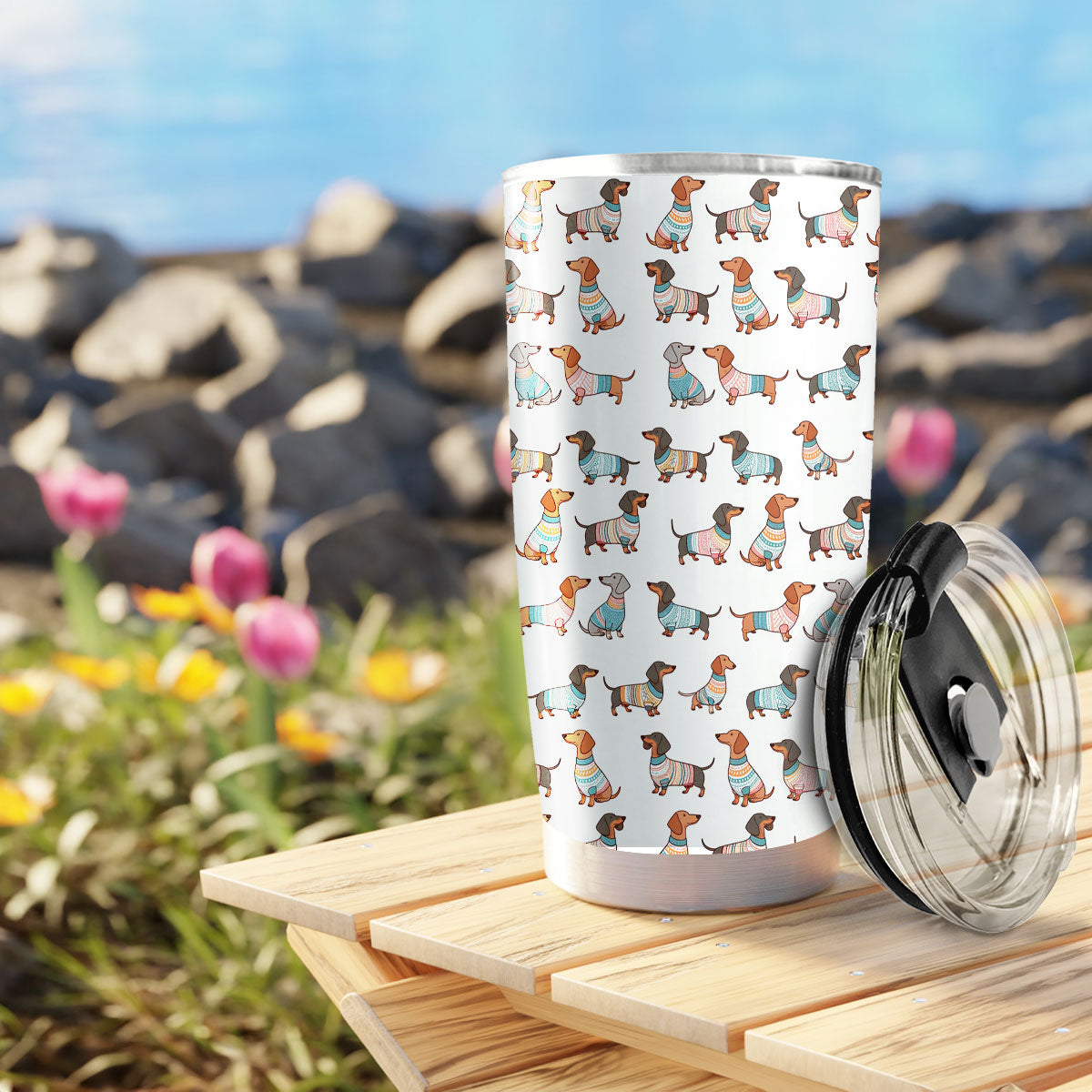 Shineful 20oz Tumbler Playful Dachshunds