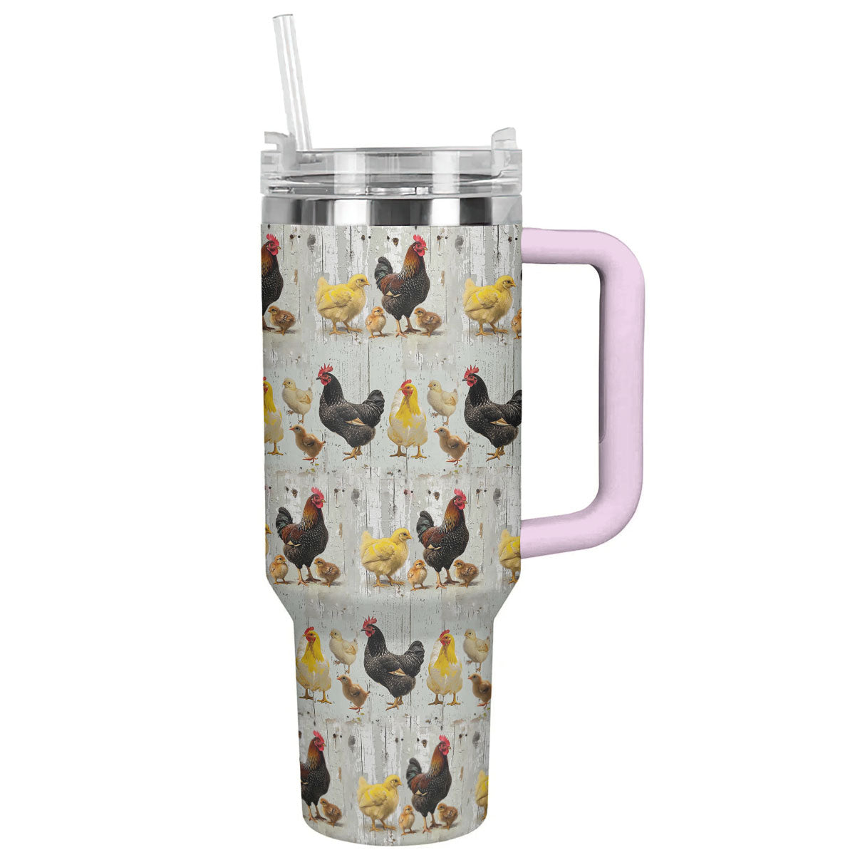 Chicken 40 Oz Shineful™ Tumbler Chickens In Farm Lk8 Pink 40Oz