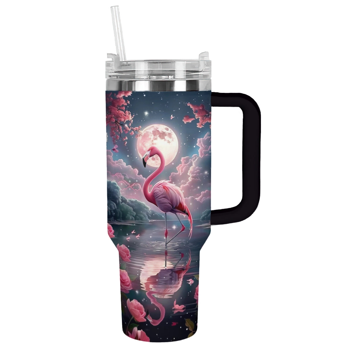 Shineful Tumbler Flamingo Moonlit Tropical