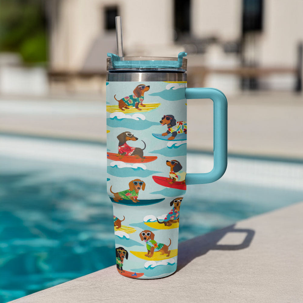 Shineful Tumbler Surfing Dachshund