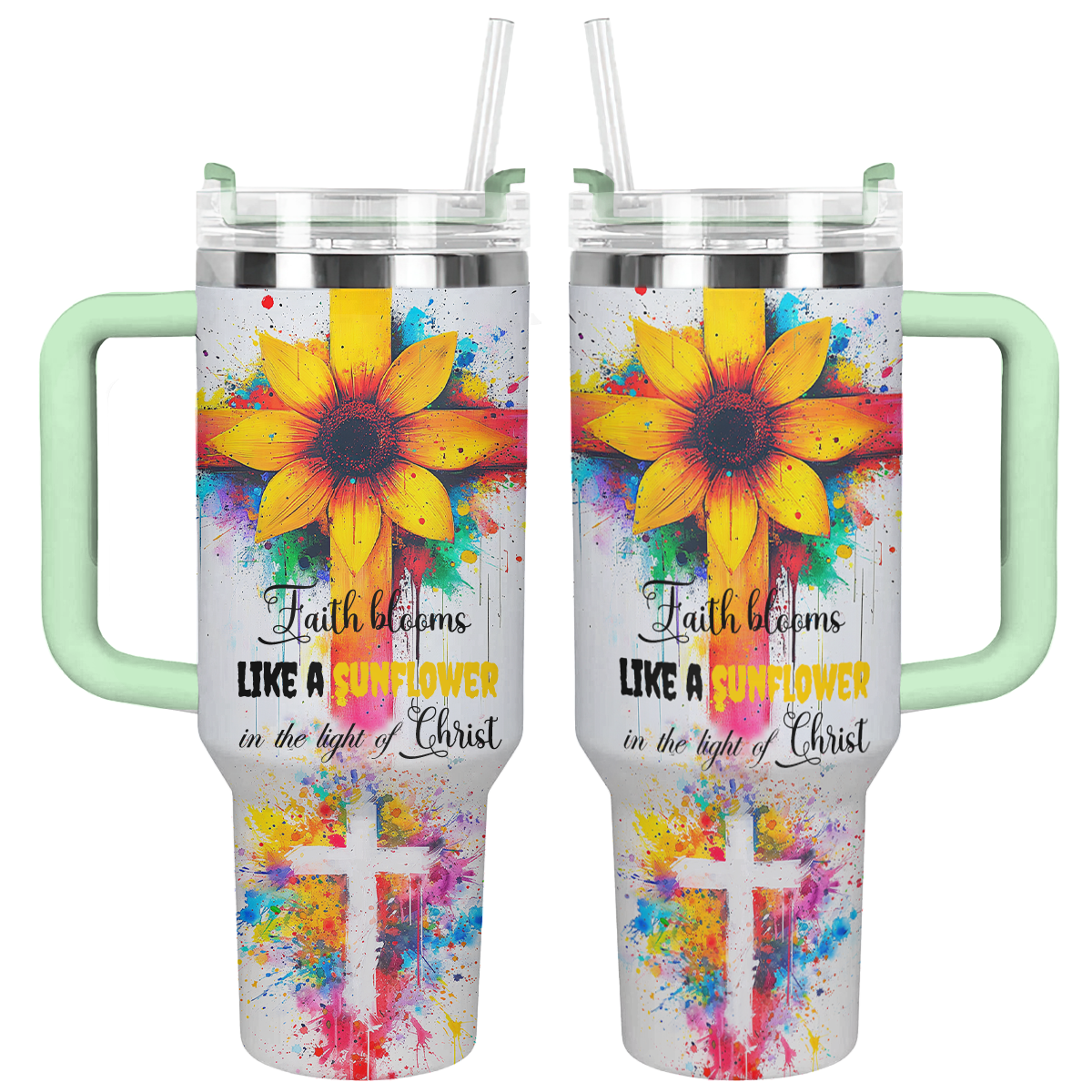 Shineful Tumbler Sunflower with God