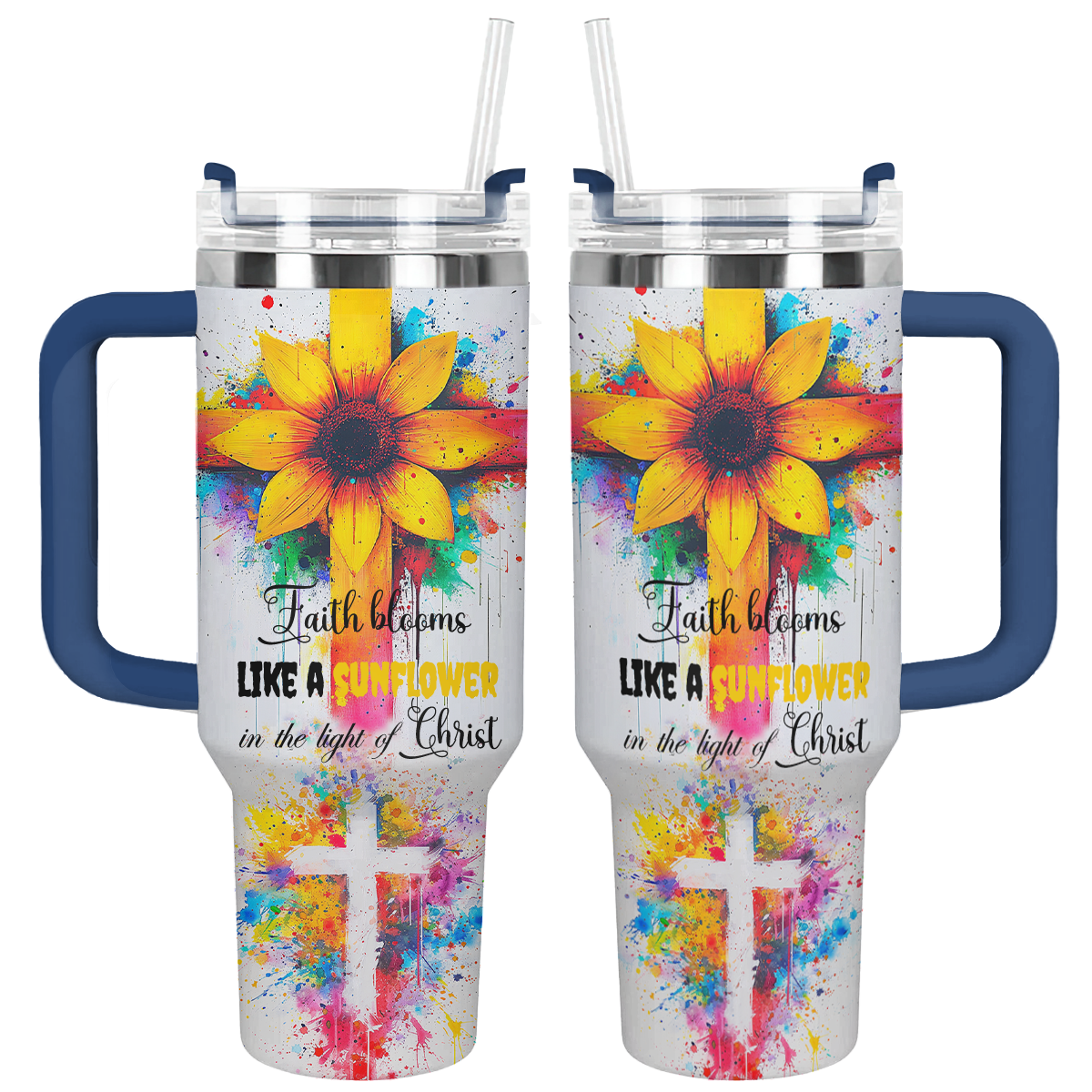 Shineful Tumbler Sunflower with God
