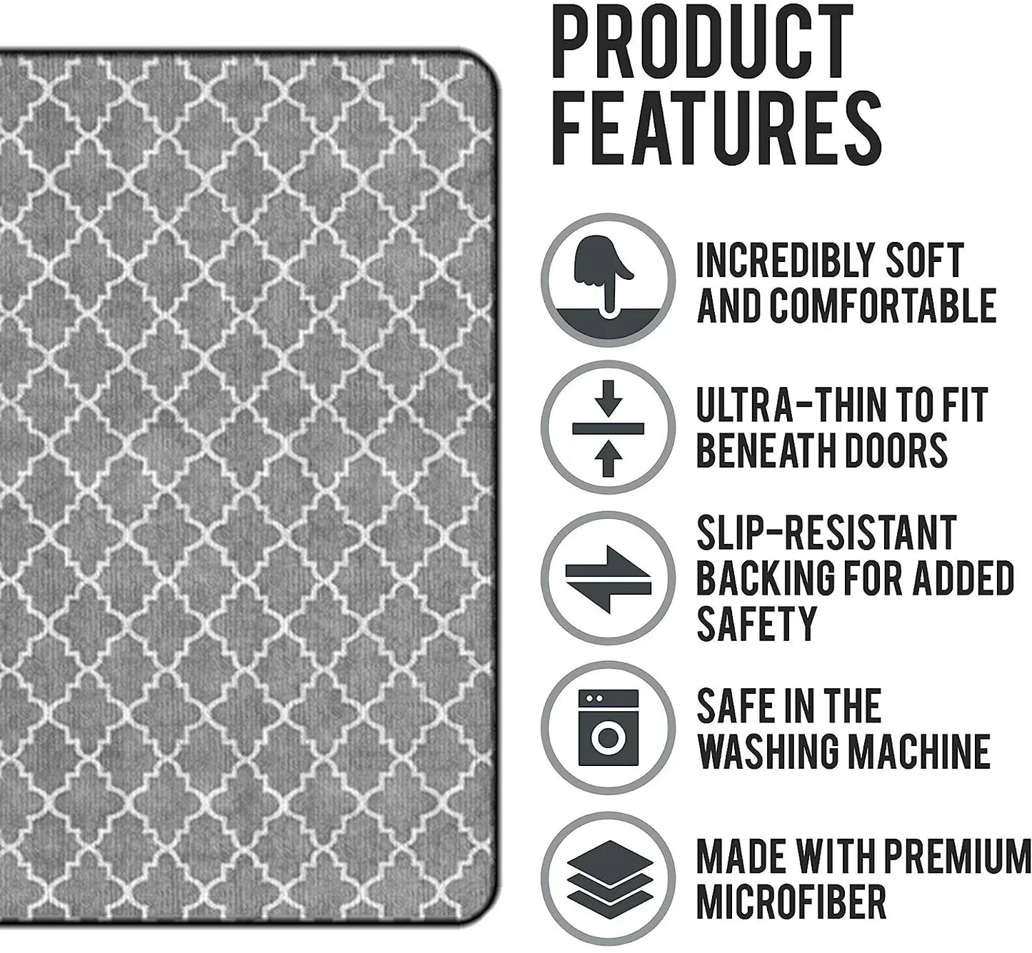 Shineful Ultra-Thin Non Skid Floor Mat, Kitchen Rugs Rug Botanical Cat Bliss