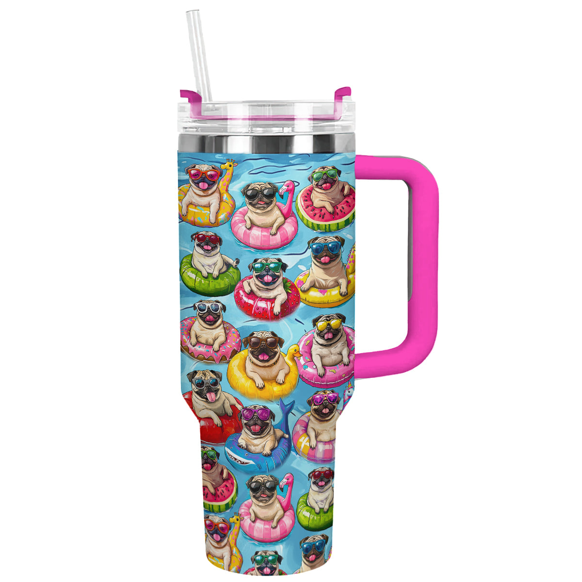 Shineful Tumbler Swimming With Pug