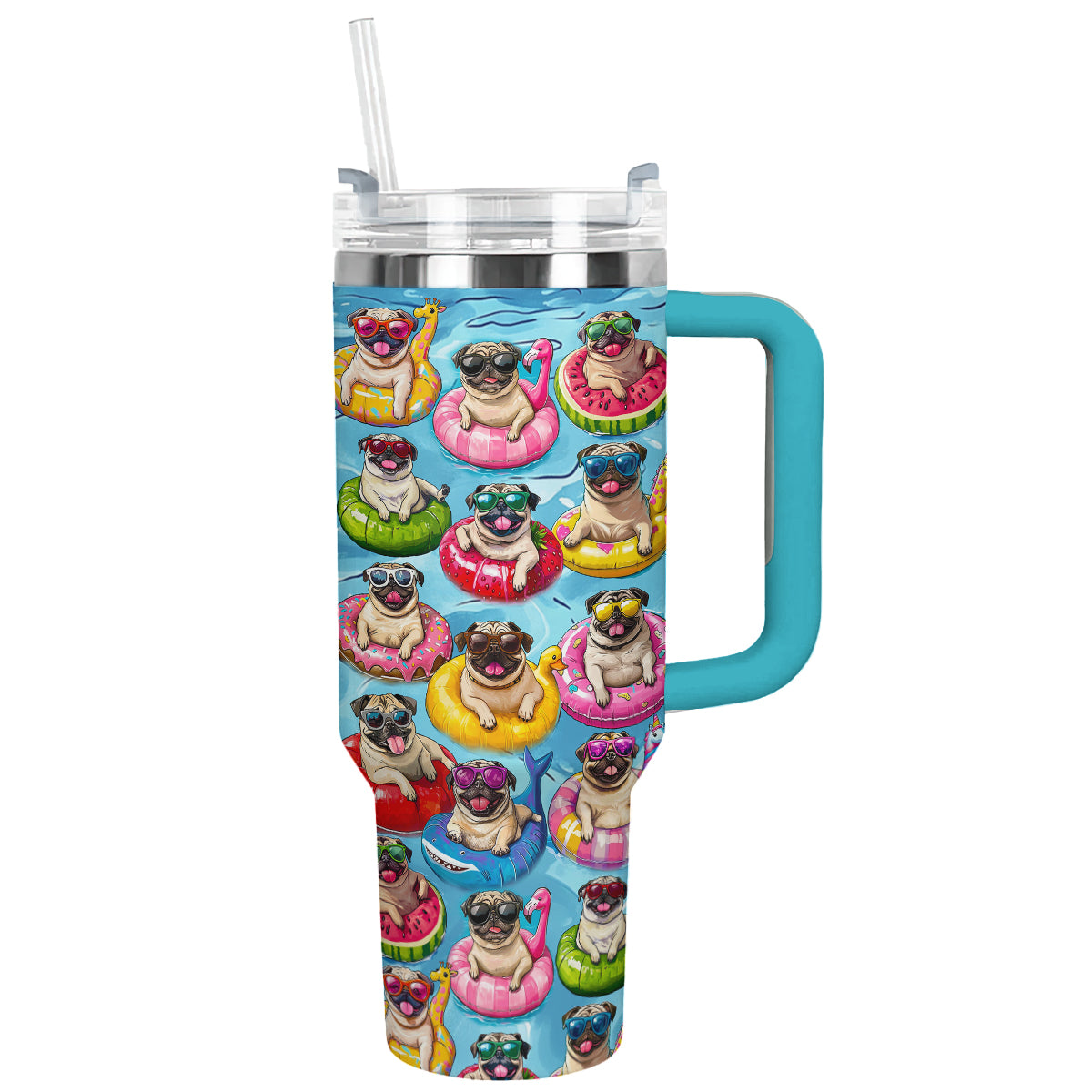 Shineful Tumbler Swimming With Pug