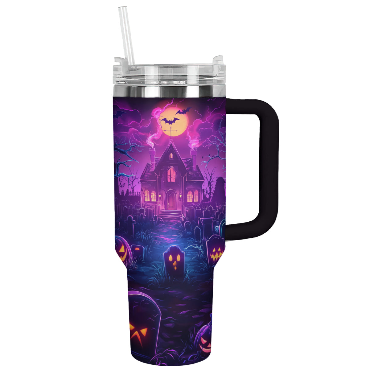 Shineful Tumbler Halloween Neon Graveyard