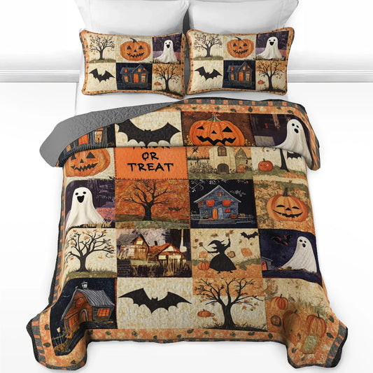 Shineful All Season Quilt 3-Piece Set - Spooky Trick Or Treat Halloween