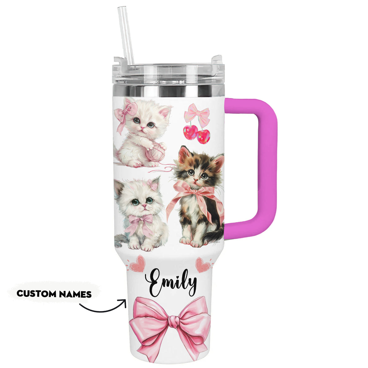 Shineful Tumbler Personalized Cat Kitty Charm Delight