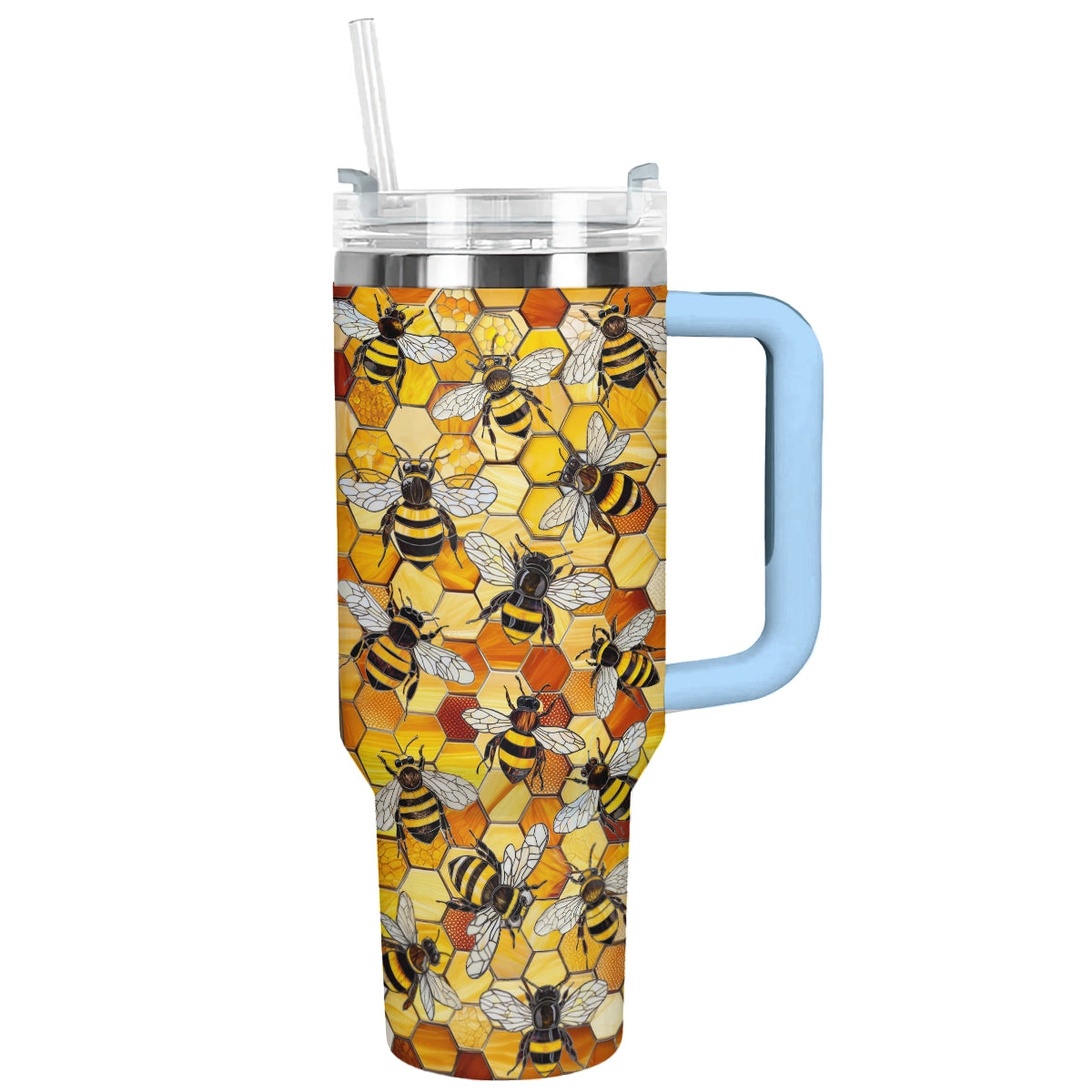 Shineful Glossy Tumbler Stained Glass Art Bee