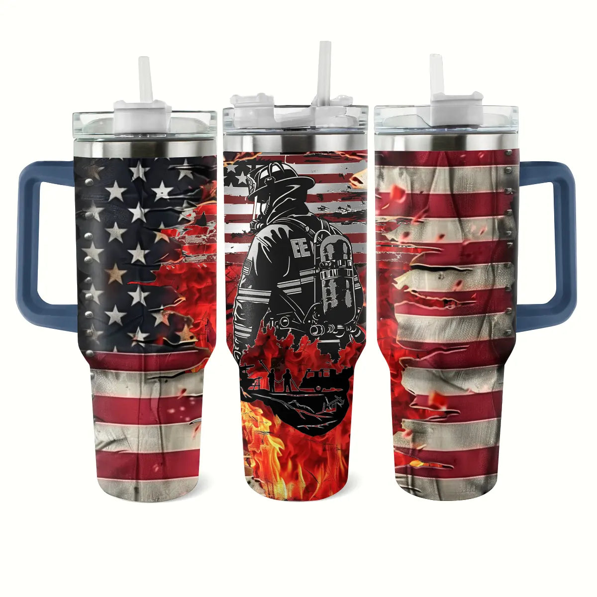 Shineful Glossy Tumbler Firefighter: American Hero