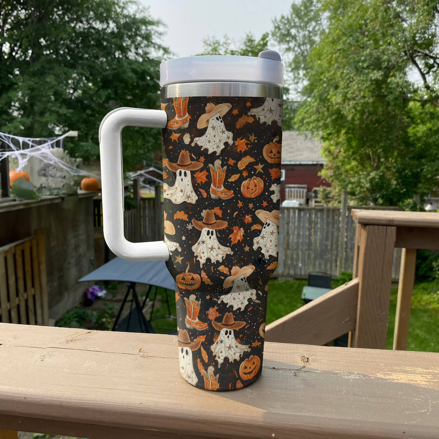 Shineful Tumbler Brown Ghostly Cowboy