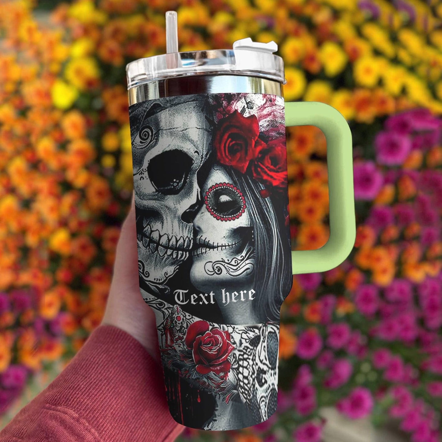 Skull Personalized 40 Oz Shinefulβ’ Tumbler Love Tl10 Green 40Oz