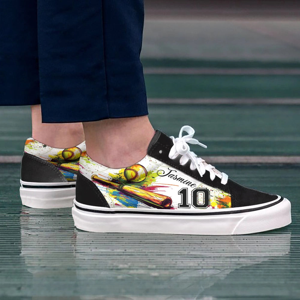 Shineful Sneakers Personalized Vibrant Softball