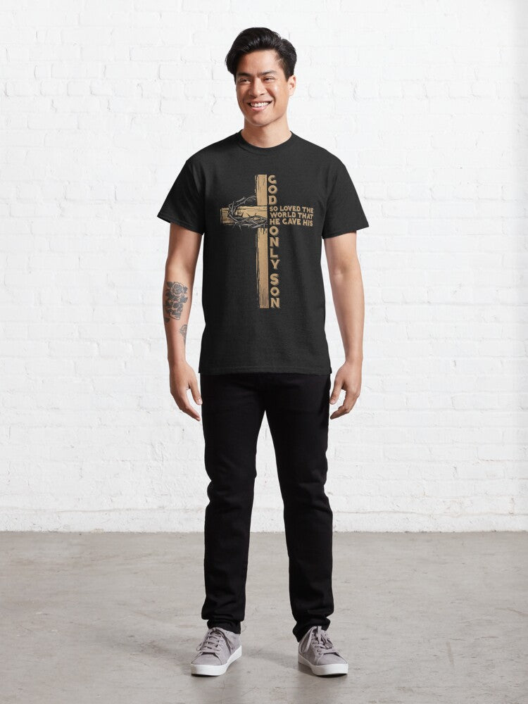 Shineful John 3:16 Christian Cross Bible T-Shirt