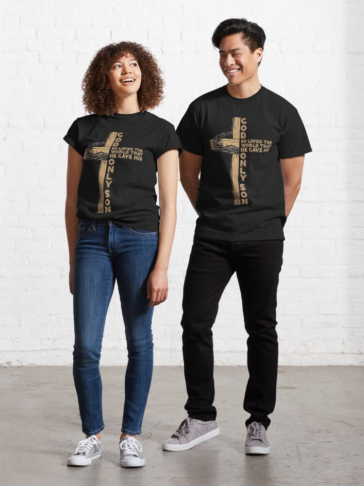 Shineful John 3:16 Christian Cross Bible T-Shirt