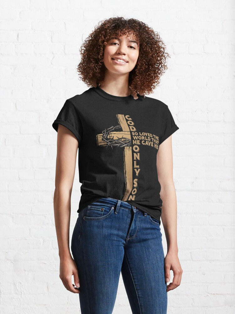 Shineful John 3:16 Christian Cross Bible T-Shirt