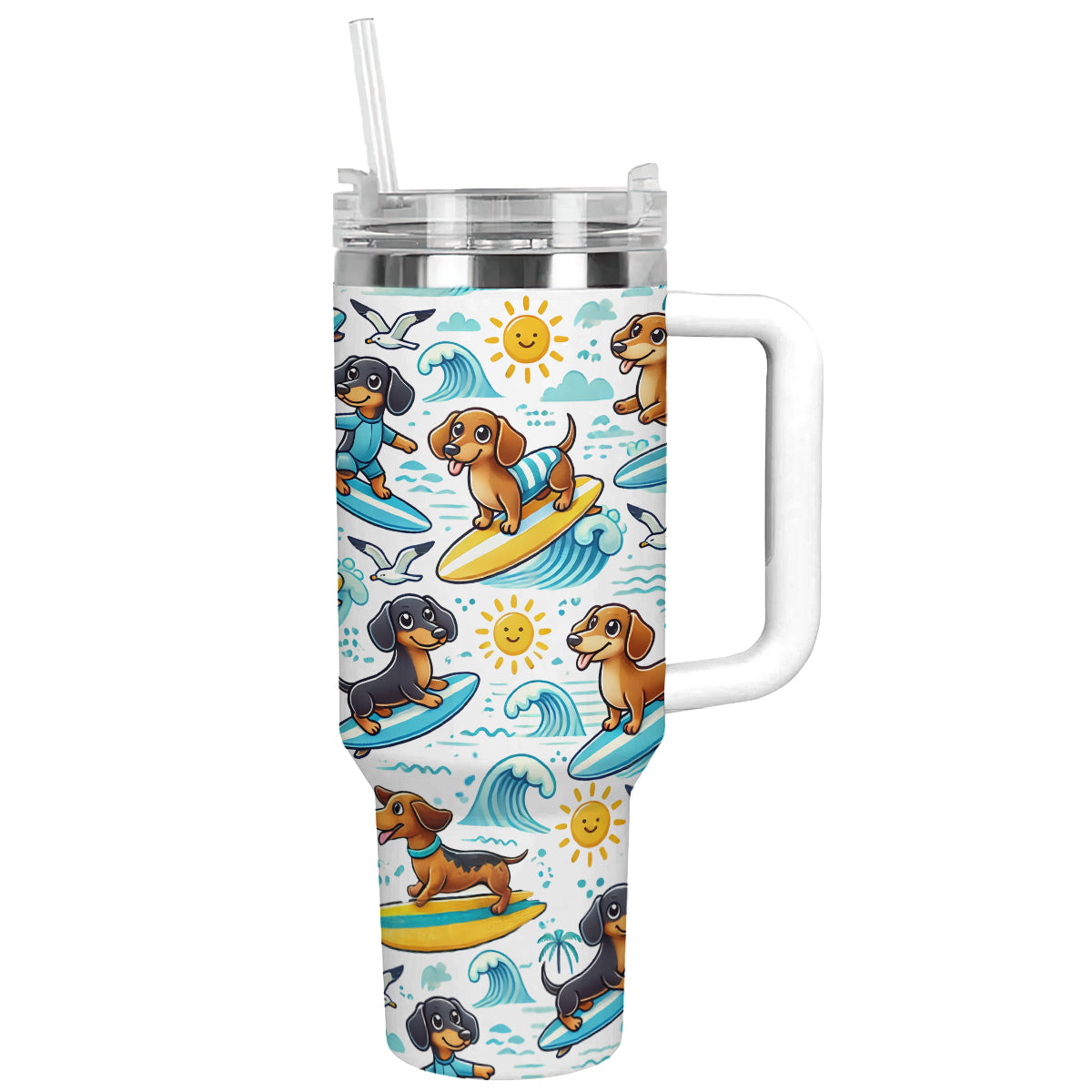 Shineful Tumbler Surfing Dachshunds Delight