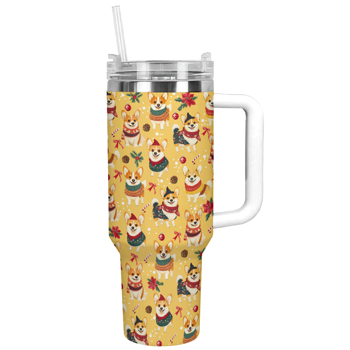 Shineful Tumbler Corgis Christmas Party