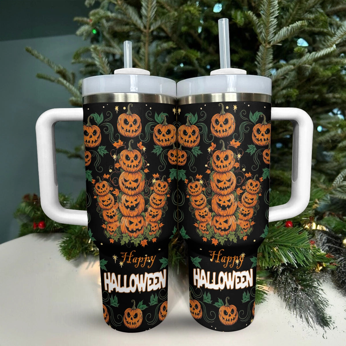 Shineful Tumbler Halloween Pumpkin Stack