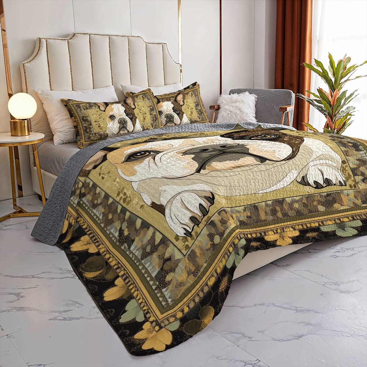 Shineful All Season Quilt 3-Piece Set Bulldog Bliss